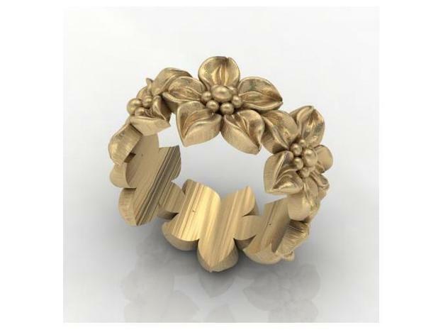 Flower Band Size 8 in Polished Bronze