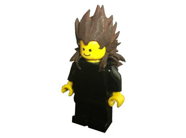Custom Vegeta SSj4 Inspired Hair for Lego in White Processed Versatile Plastic