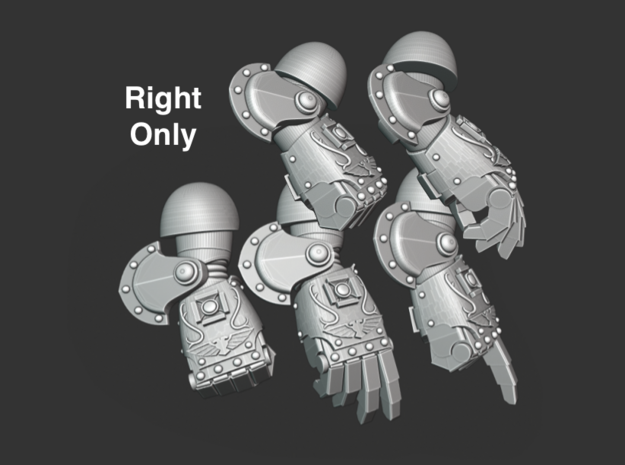 5x Ornate - Right-handed Energy Fists [Group 1] in Tan Fine Detail Plastic