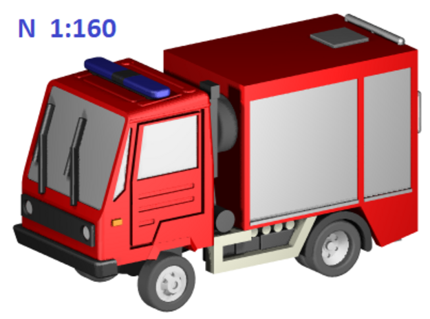 Multicar Feuerwehr  (N-Scale - 1:160) in Clear Ultra Fine Detail Plastic