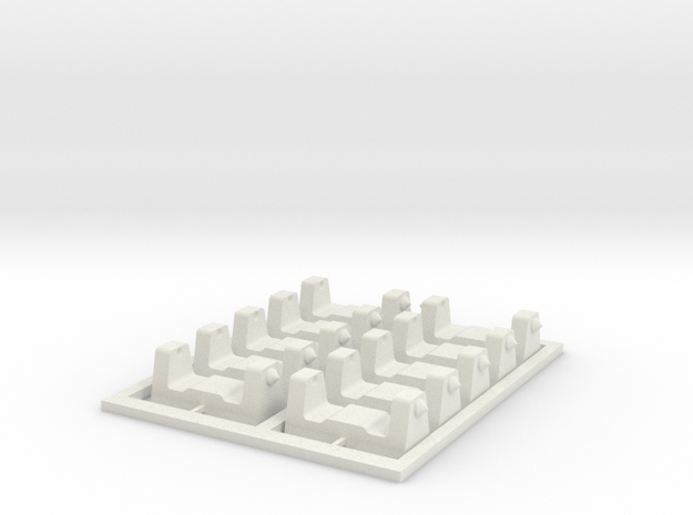 N scale  6.5mm Adapter_x10 sets in White Natural Versatile Plastic