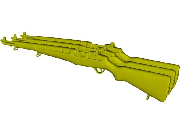 1/24 scale Springfield M-1 Garand rifles x 3 in Clear Ultra Fine Detail Plastic