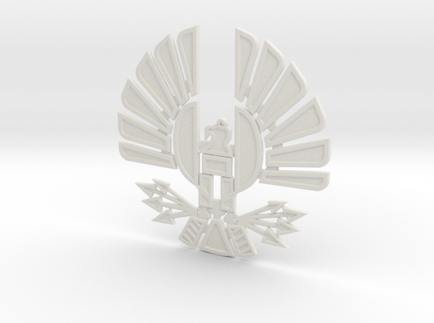 'Mockingjay' Panem Sigil Pendant for neclace in White Natural Versatile Plastic