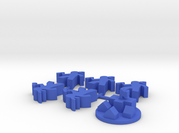 Custom Order, blue 3, 6-set in Blue Processed Versatile Plastic
