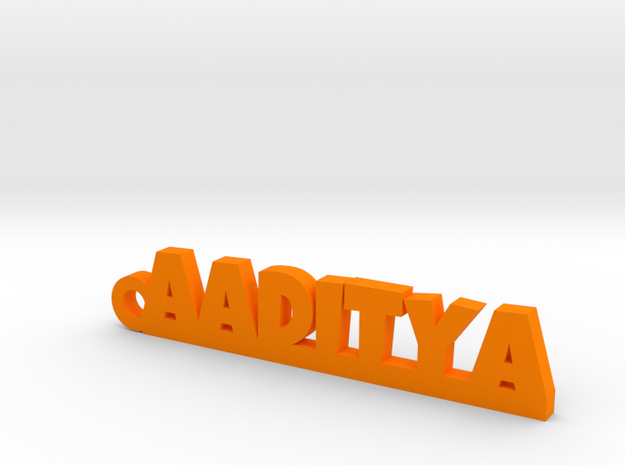 AADITYA_keychain_Lucky in Orange Processed Versatile Plastic
