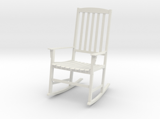 Rocking Chair in White Natural Versatile Plastic: 1:12