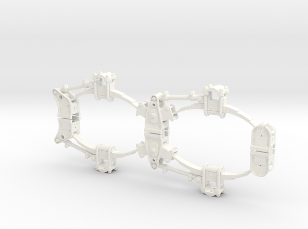 susp-01-2020 2-axle leaf suspension 1/24 in White Processed Versatile Plastic