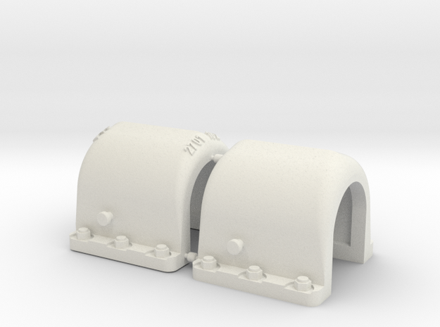 1/16 Tiger 1 Exhaust armoured guards in White Natural Versatile Plastic