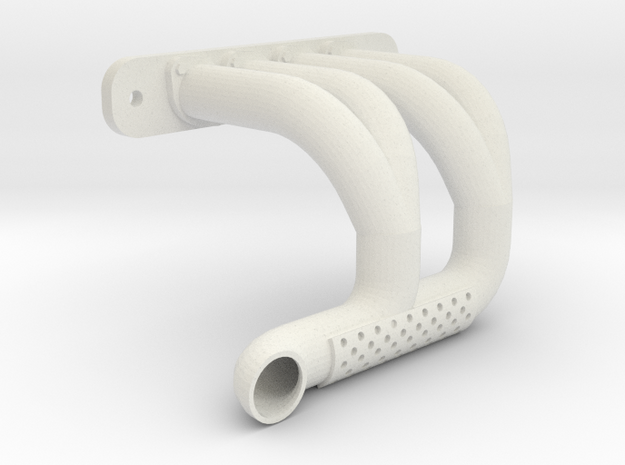 Axial SMT-10 Exhaust Header SH-2B (Right) in White Natural Versatile Plastic