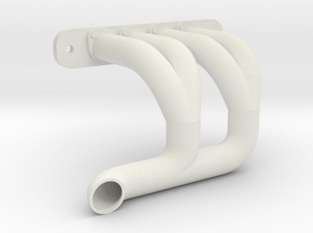 Axial SMT-10 Exhaust Header SH-1B-LONG (Right) in White Natural Versatile Plastic