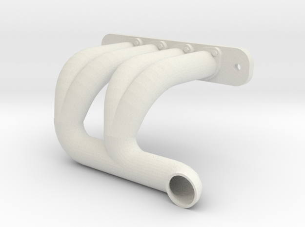 Axial SMT-10 Exhaust Header SH-1A-SHORT (Left) in White Natural Versatile Plastic
