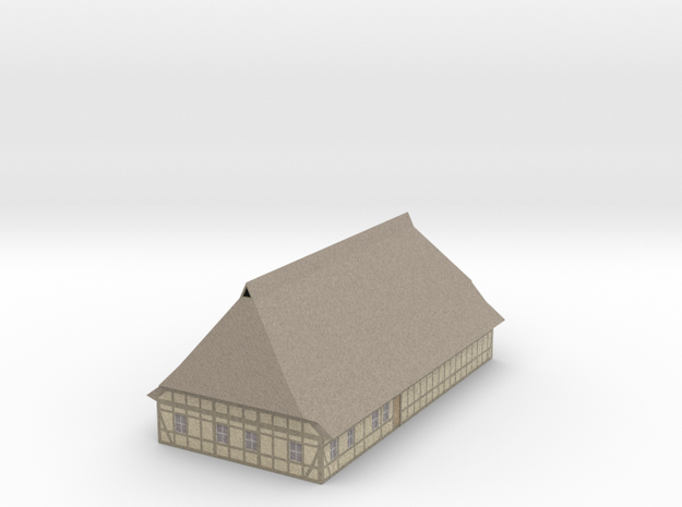1/300 North German Timberframe House - clay wall in Full Color Sandstone