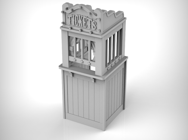 Carnival Ticket Booth 01. 1:35 Scale in White Natural Versatile Plastic