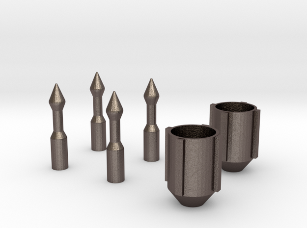 Bo Katan Guantlet Nozzle and Darts in Polished Bronzed Silver Steel