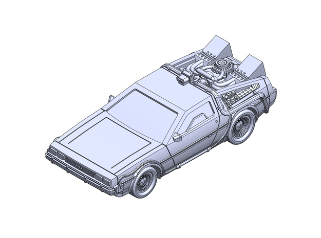 BackTTF DeLorean DMC  in Smoothest Fine Detail Plastic: 1:100