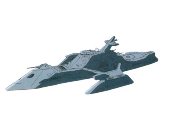 Gundam Aegis class cruiser trimaran in Tan Fine Detail Plastic