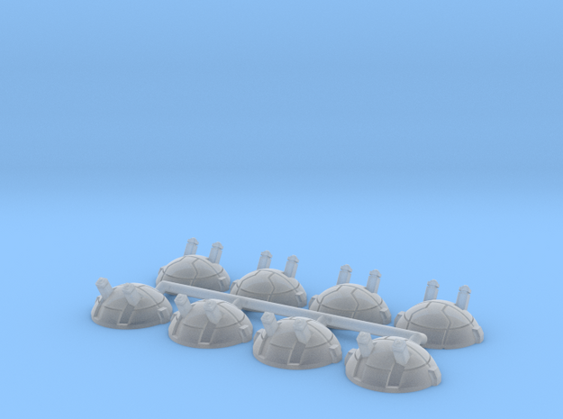 Small Round Dropship Turrets (8) in Smooth Fine Detail Plastic