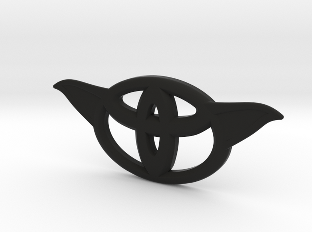 Toyota steering wheel emblem overlay ToYoda in Black Premium Versatile Plastic