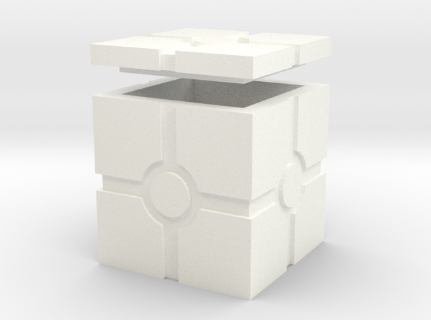 Hollow Iconic Box, Squared in White Processed Versatile Plastic