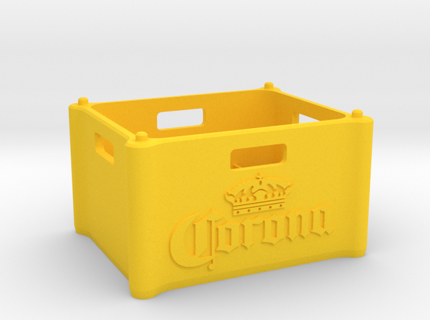 Beer Crate "Corona" 1:10 in Yellow Processed Versatile Plastic: 1:10