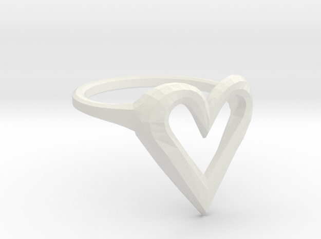 FLYHIGH: Skinny Heart Ring 15mm in White Natural Versatile Plastic
