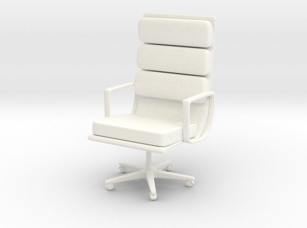 1/12 desk office chair in White Processed Versatile Plastic