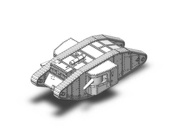 Mark 1 male tank WW1 in Tan Fine Detail Plastic: 1:400