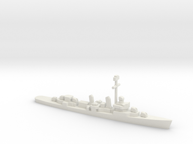 Fletcher-class destroyer (1941-1944), 1/1400 in White Natural Versatile Plastic