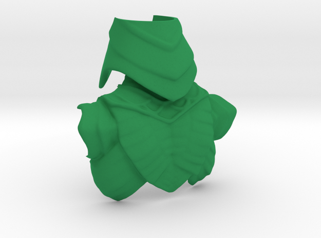 King Hssss Snake form Back Armor & Helmet (Joined) in Green Processed Versatile Plastic