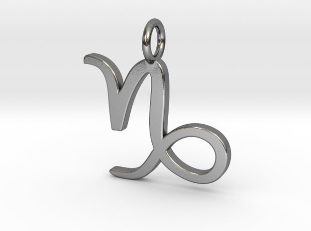 Capricorn Pendant in Polished Silver