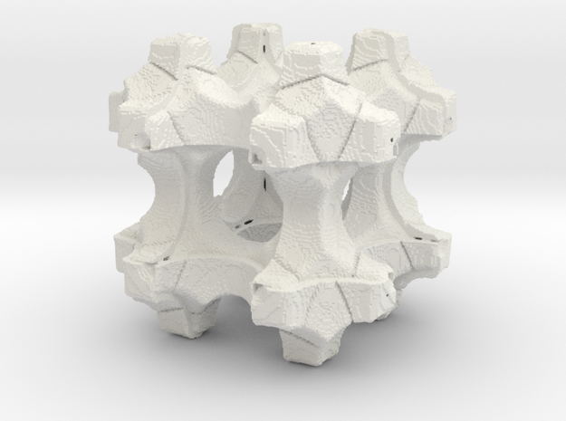 Fractal Cube: 01 in White Natural Versatile Plastic: Extra Small