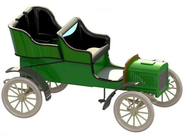 Ford Model C Tonneau 1904 1/24 in White Processed Versatile Plastic