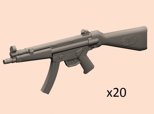 1/24 scale MP5A4 in Tan Fine Detail Plastic