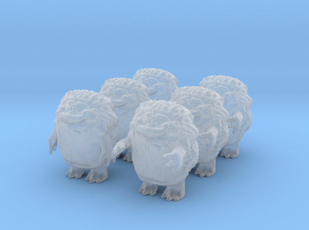 Critters 6 miniatures set scifi fantasy game model in Tan Fine Detail Plastic