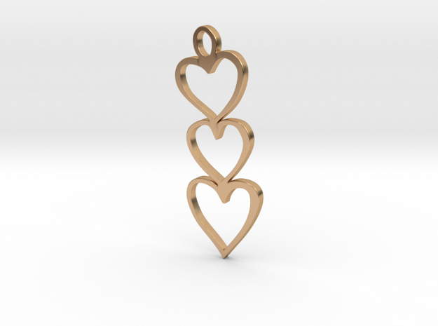 Heart Love Charm Necklace n48 in Polished Bronze