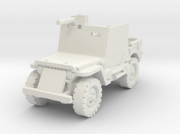 Jeep Willys Armored 1/64 in White Natural Versatile Plastic
