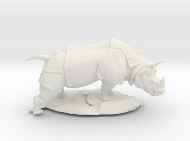 O Scale Rhino in White Natural Versatile Plastic