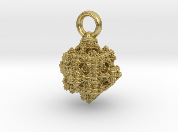 Cubiiic pendant (25 x 33mm) in Natural Brass