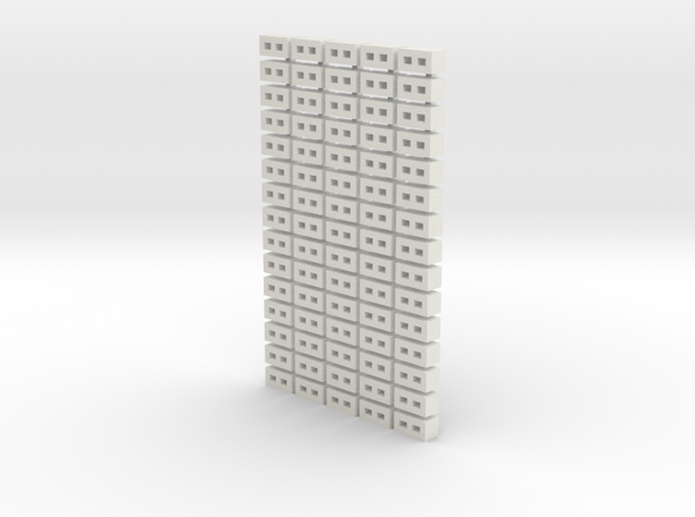 Cinder Block Loose 75 Pack 1-72 Scale in White Natural Versatile Plastic