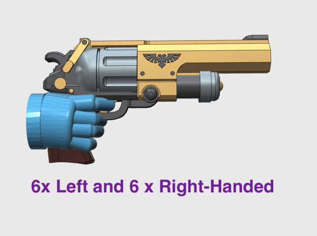 12x BF:38 Bolt Revolver (L&R) in Tan Fine Detail Plastic