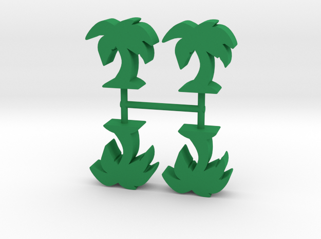 Palm Tree meeple v1, 4-set in Green Processed Versatile Plastic