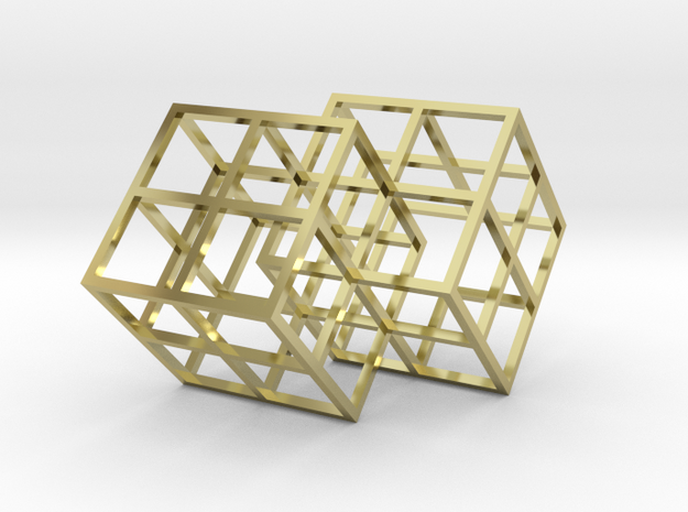 Deco Perspective Cubed in 18k Gold Plated Brass