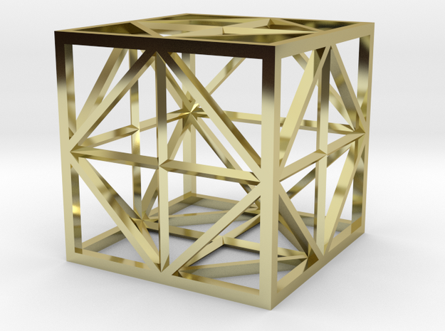 OctoCube Crystal in 18k Gold Plated Brass