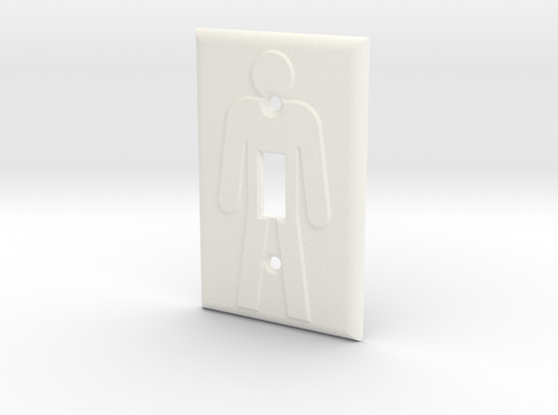 On/Off Light Switch Plate in White Processed Versatile Plastic