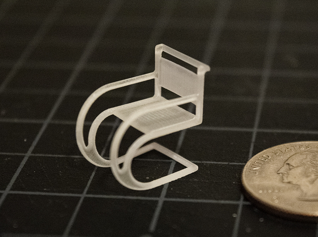 1:48 Bauhaus Tubular Steel Arm Chair in Tan Fine Detail Plastic