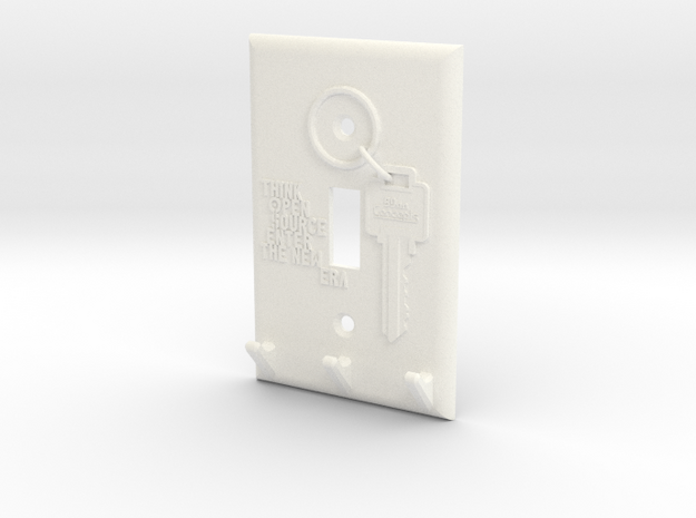 Light Switch Key Hanger in White Processed Versatile Plastic