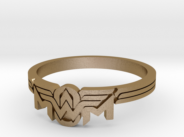 Wonder MOM Ring in Polished Gold Steel: 6 / 51.5
