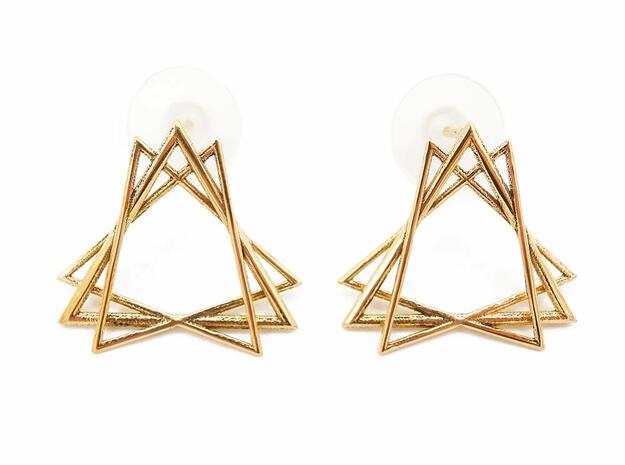 Sacred Creation Stud Earrings in Polished Brass