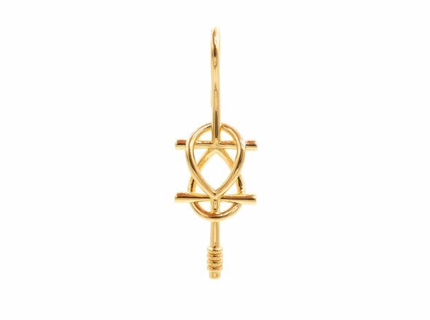 Double Ankh Pendant - Egyptian Jewelry in 18k Gold Plated Brass