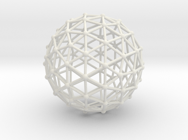 Icosahedron Sphere in White Natural Versatile Plastic